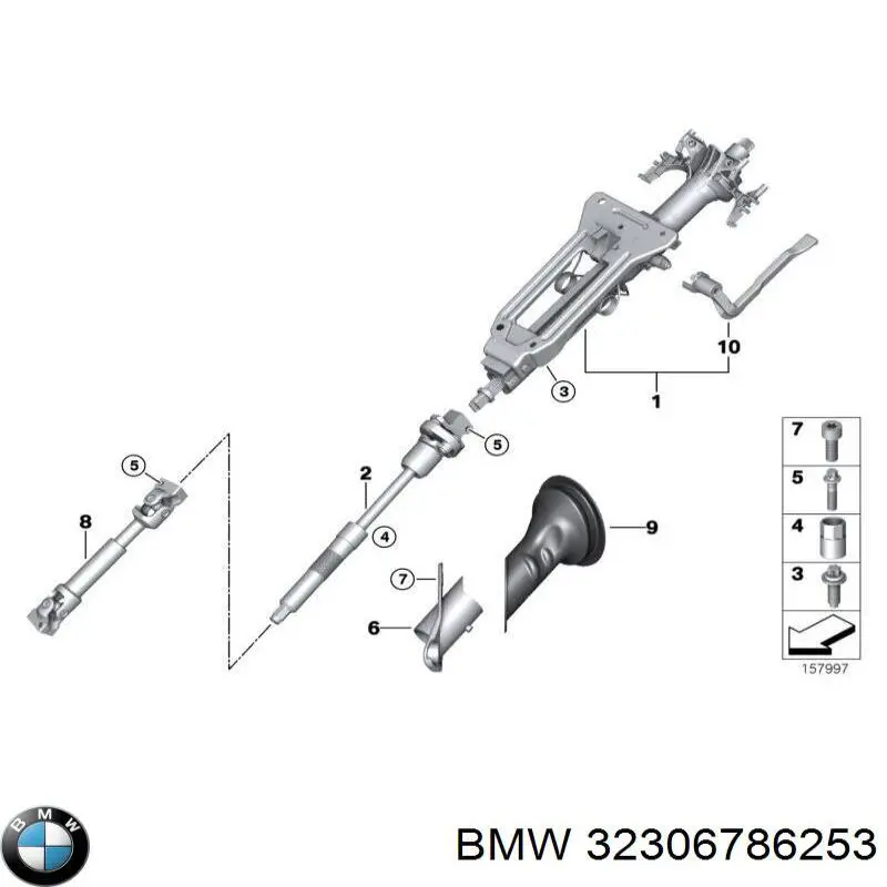 32306786253 BMW kolumna (wał kierownicza (kierownicy))