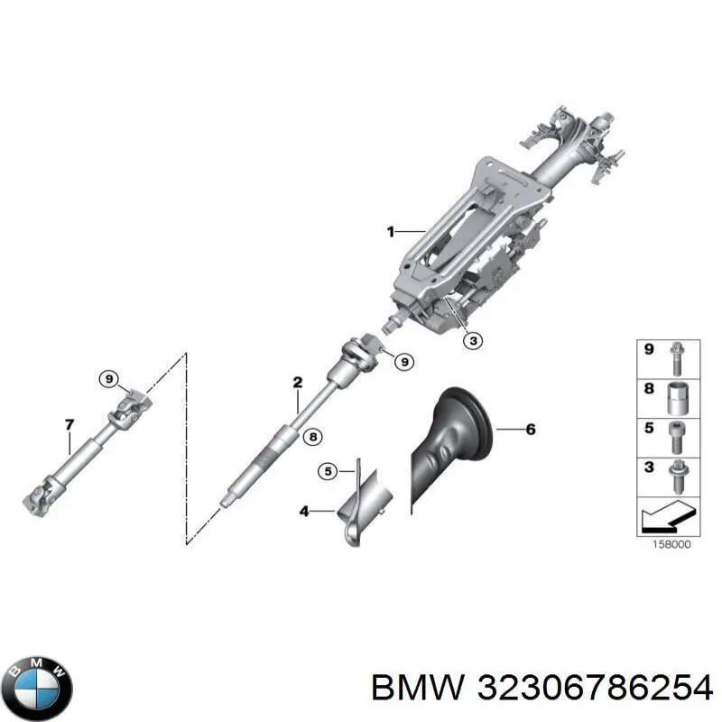 32306786254 BMW Kolumna (wał) kierownicza (kierownicy)