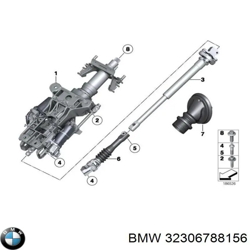 32306788156 BMW Wał Cardana kolumny kierowniczej dolny