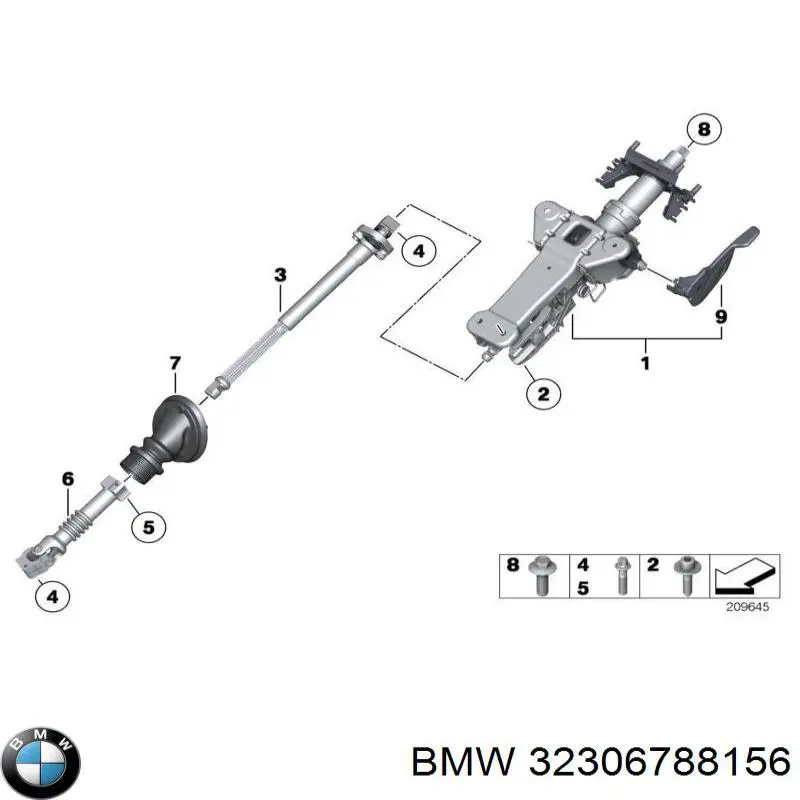 Wał Cardana kolumny kierowniczej dolny BMW 32306788156 cena, od 66,66 USD