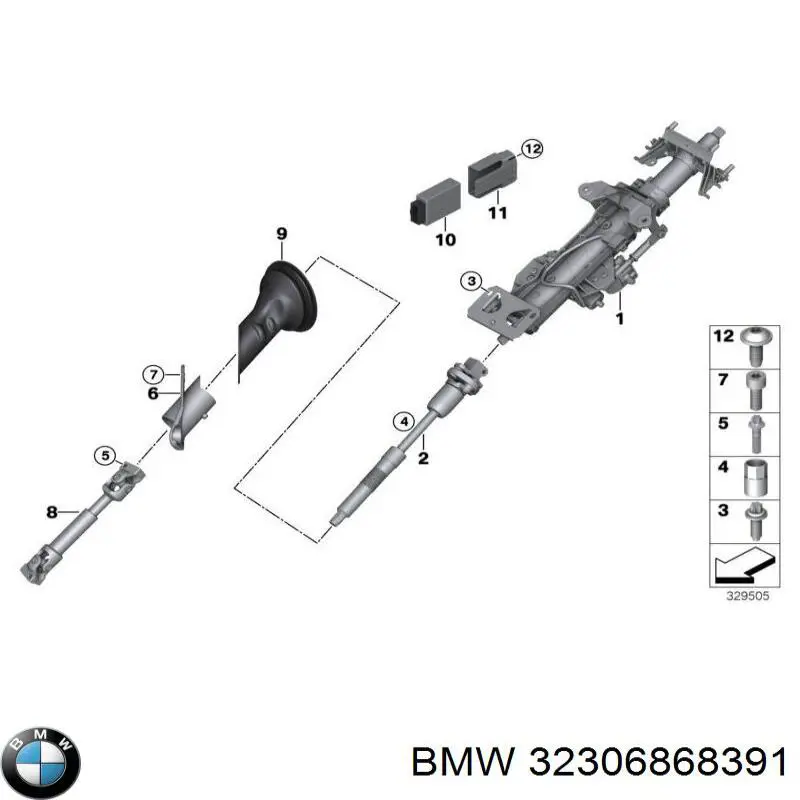 32306868391 BMW Kolumna (wał) kierownicza (kierownicy)