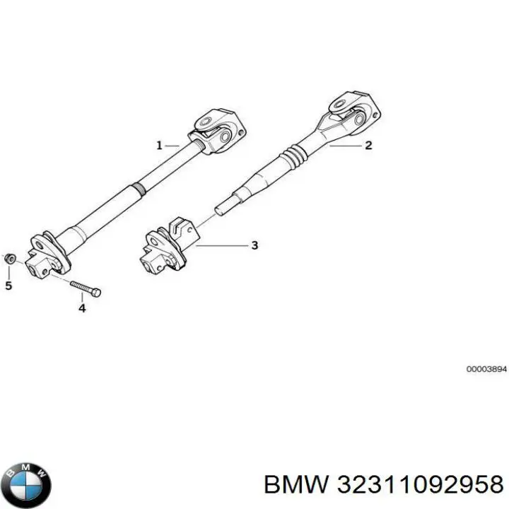 Do koszyka 32311092958 BMW Krzyżak układu kierowniczego