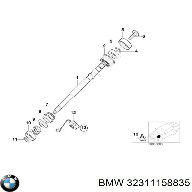 Łożysko kolumny kierowniczej górne BMW 32311158835 cena, od 37,12 USD