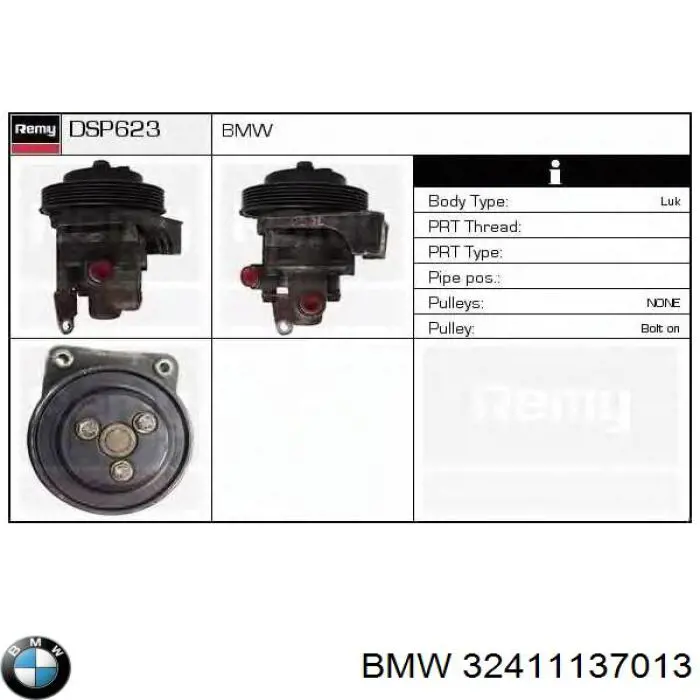 Do koszyka 32411137013 BMW Pompa wspomagania hydraulicznego kierownicy