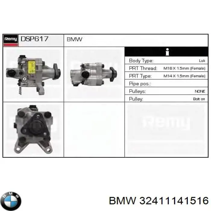 Pompa wspomagania hydraulicznego kierownicy BMW 32411141516 cena, od 51,08 USD