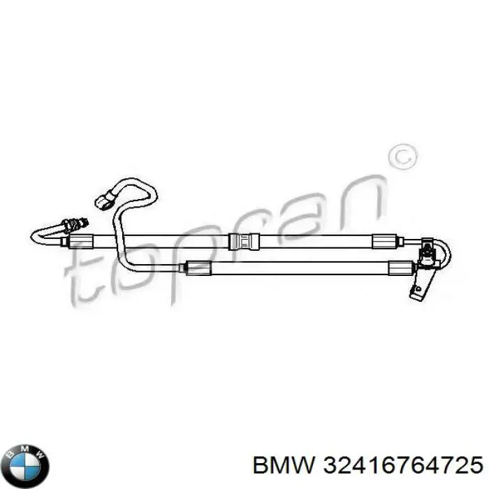 Do koszyka 32416764725 BMW Przewód hydraulicznego układu wspomagania wysokiego ciśnienia, od pompy do maglownicy (mechanizmu)