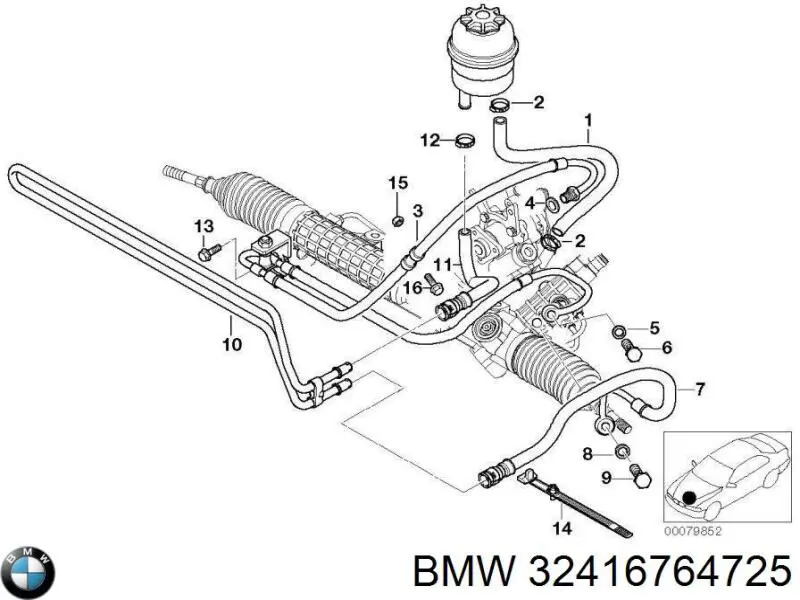 Przewód hydraulicznego układu wspomagania wysokiego ciśnienia, od pompy do maglownicy (mechanizmu) BMW 32416764725 cena, od 65,88 USD