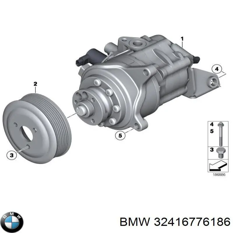 32416776186 BMW Pompa wspomagania hydraulicznego kierownicy