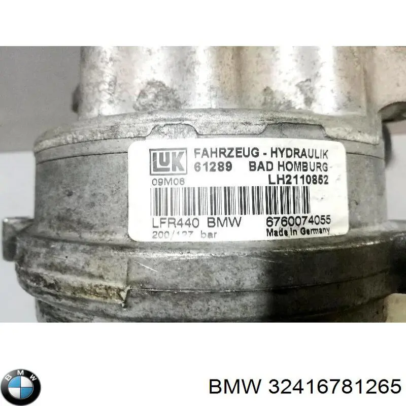 Do koszyka 32416781265 BMW Pompa wspomagania hydraulicznego kierownicy