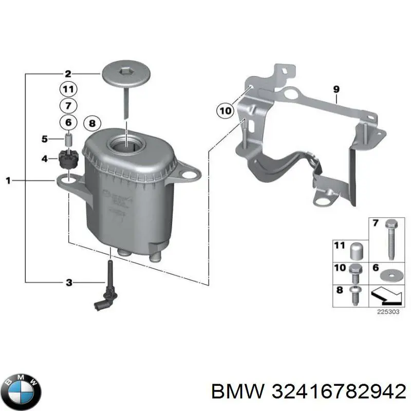 Zbiornik płynu wspomagania do BMW 7 (F01, F02, F03, F04)