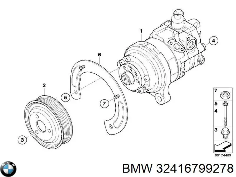 32416799278 BMW Pompa wspomagania hydraulicznego kierownicy
