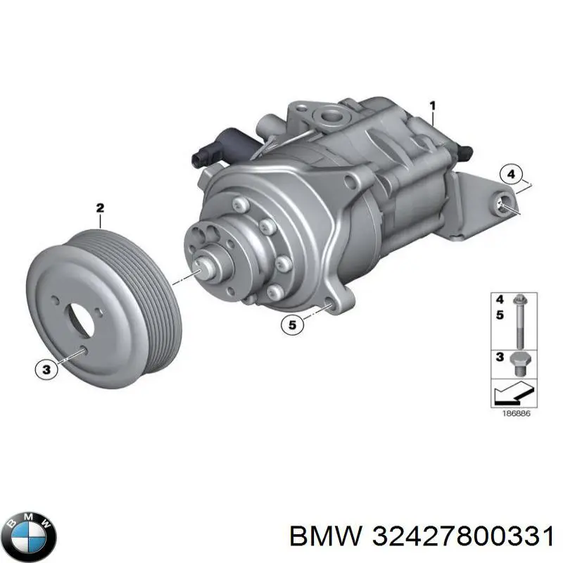 Koło pasowe pompy wspomagania hydraulicznego do BMW 7 (F01, F02, F03, F04)