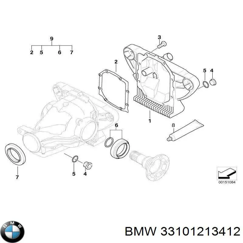 33101213412 BMW uszczelniacz końcówki reduktora mostu tylnego