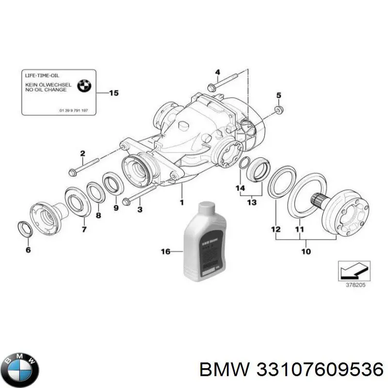 33107609536 BMW uszczelniacz końcówki reduktora mostu tylnego