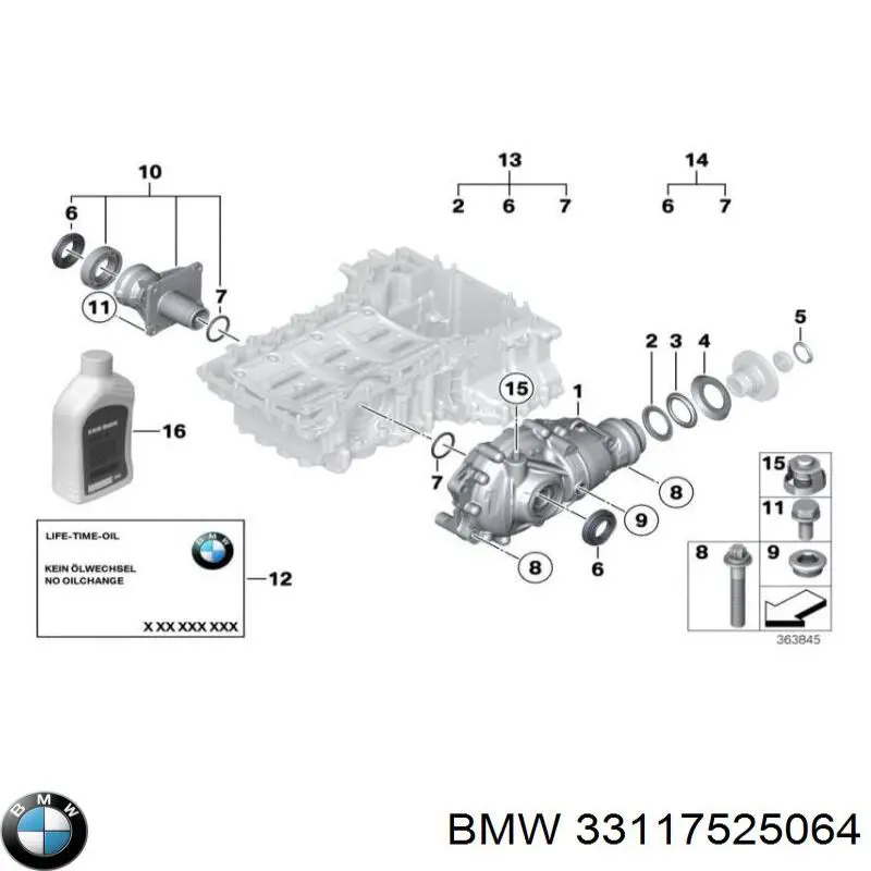 Korek wlewu mostu tylnego/przedniego do BMW 2 (F46)