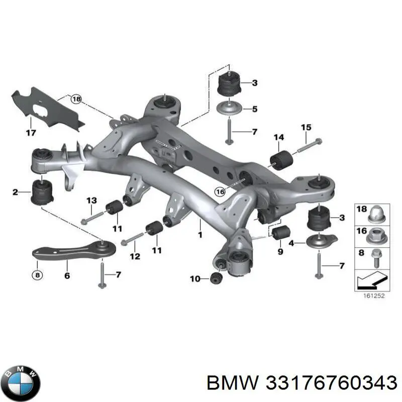 Śruba mocowania wahacza przedniego, dolnego BMW 33176760343 cena, od 8,36 USD