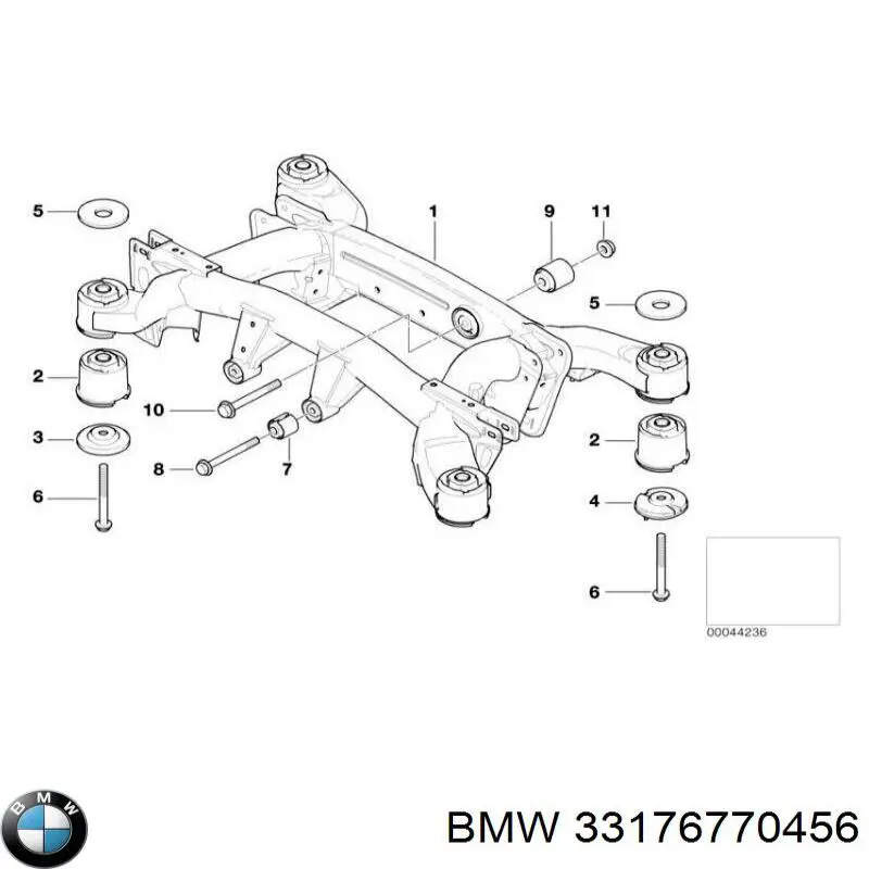 Do koszyka 33176770456 BMW Silentblock tylnej belki