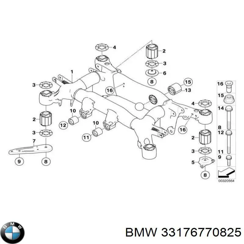 33176770825 BMW silentblock tylnej belki