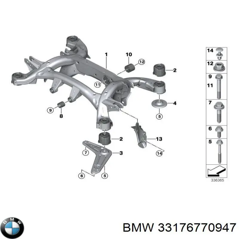 Do koszyka 33176770947 BMW Silentblock tylnej belki