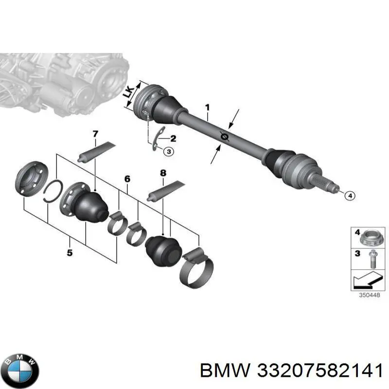 33207582141 BMW Półoś tylna