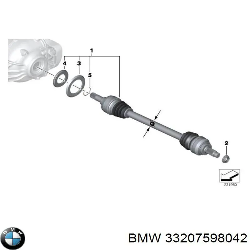 Półoś tylna prawa do BMW X3 (F25)