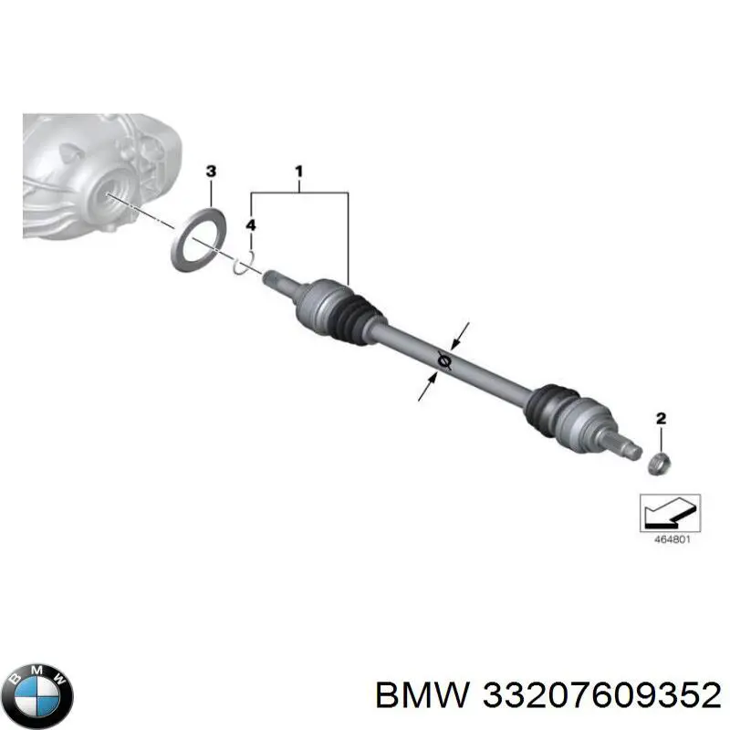 33207609352 BMW Półoś tylna prawa