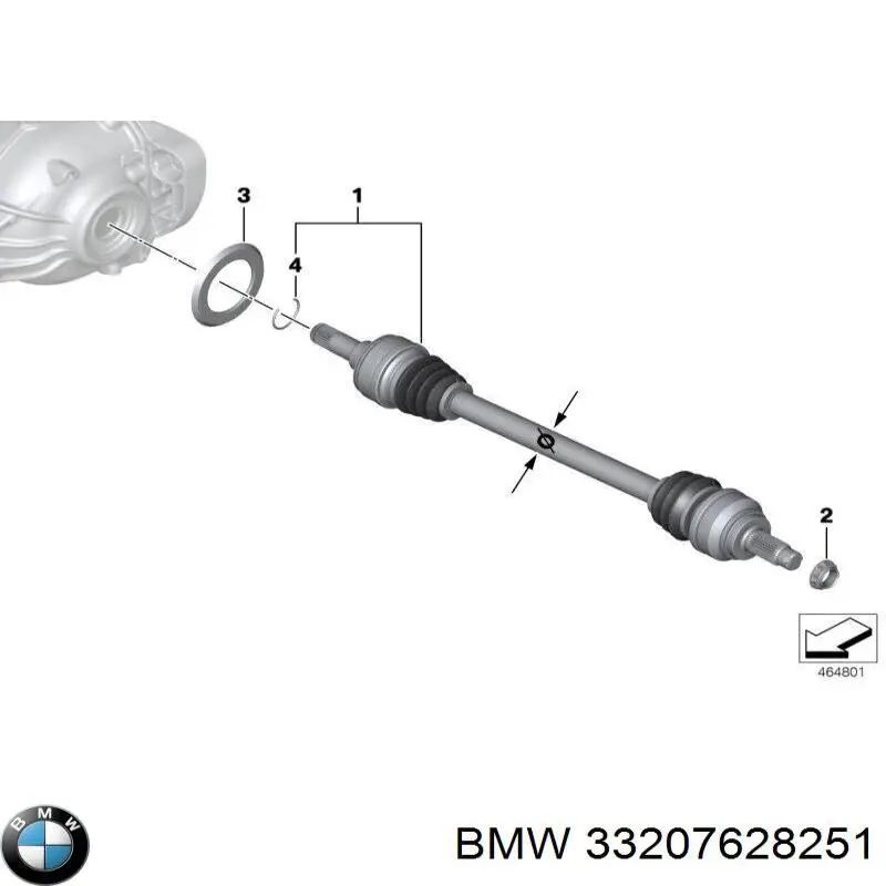 33207628251 BMW półoś tylna lewa