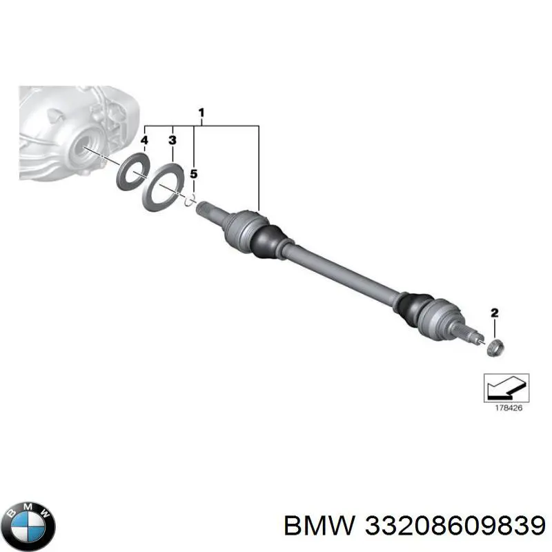 Półoś tylna BMW 33208609839 cena, od 171,99 USD