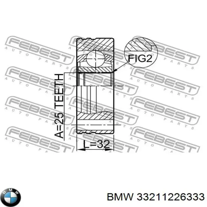 Półoś tylna 33211226333 BMW