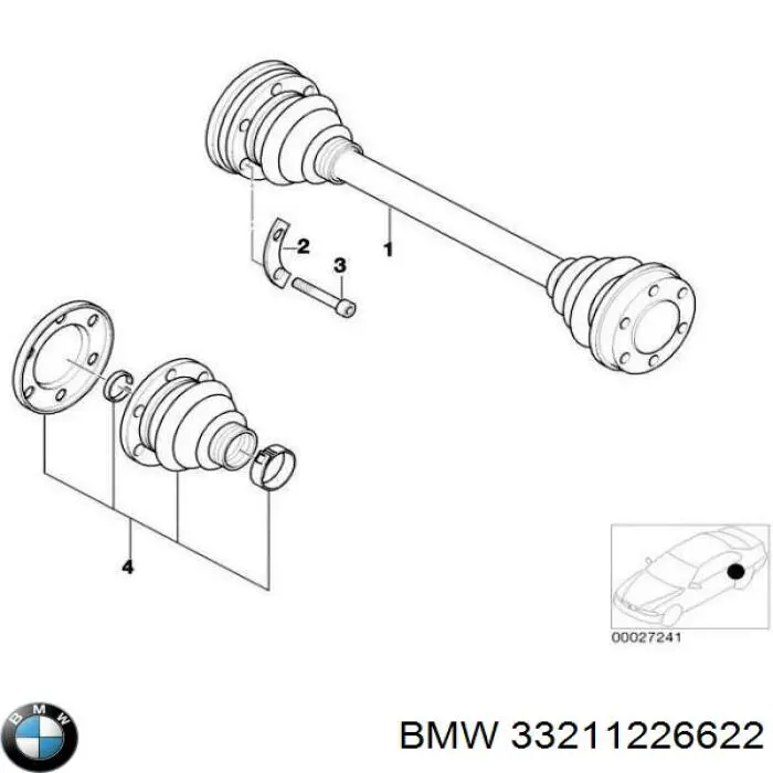 Do koszyka 33211226622 BMW Półoś tylna
