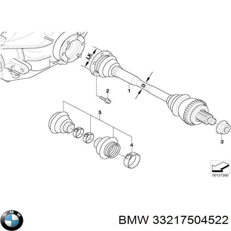 33217504522 BMW Półoś tylna prawa