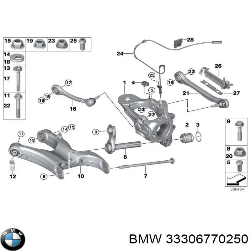 Śruba do mocowania wahacza tylnej dolnej BMW 33306770250 cena, od 23,35 USD