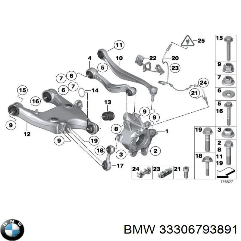 Śruba mocowania wahacza tylnej dolnej, zewnętrzna BMW 33306793891 cena, od 9,09 USD