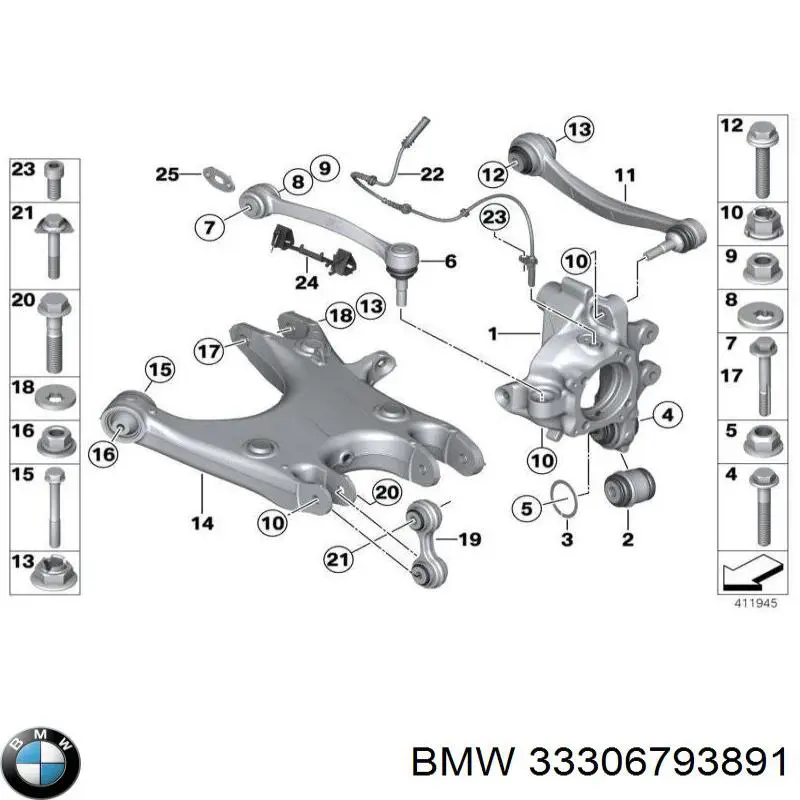 Śruba mocowania wahacza tylnej dolnej, zewnętrzna BMW 33326770894 cena, od 9,09 USD