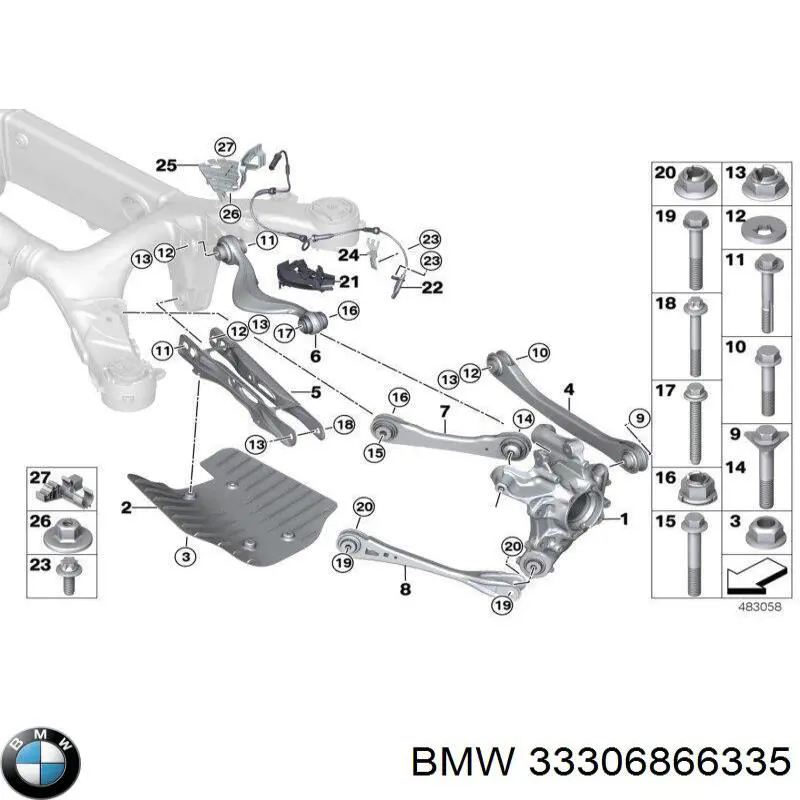 33306866335 BMW Czop (zwortnica) tylny lewy