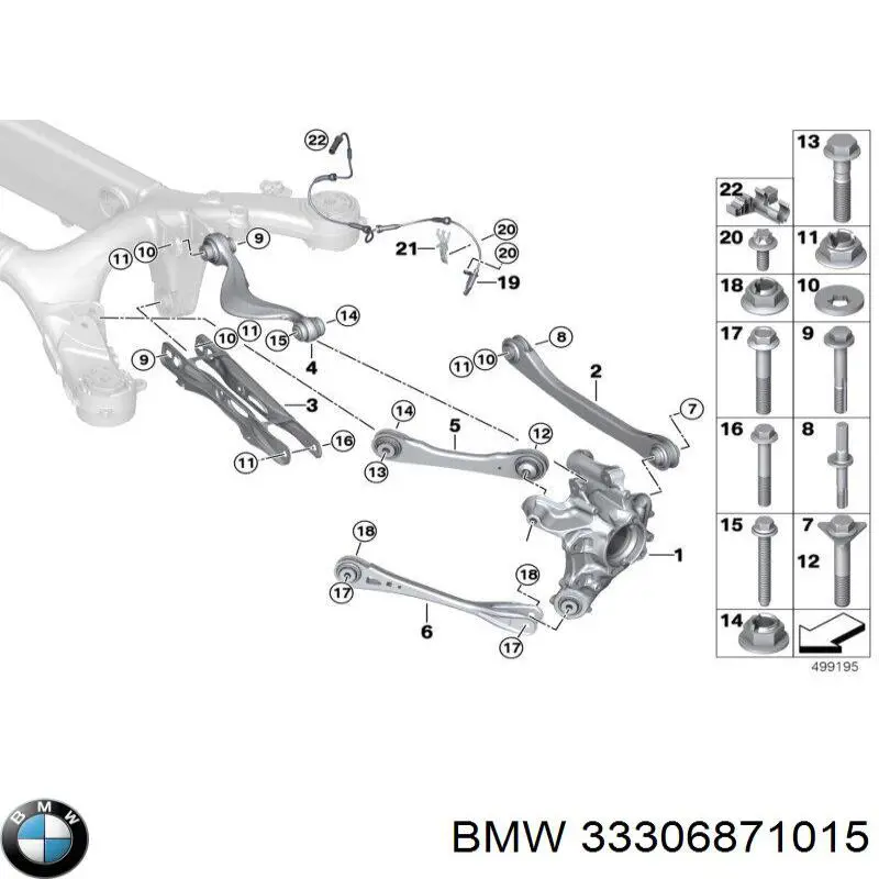Wahacz poprzeczny zawieszenia tylnego lewy BMW 33306871015 cena, od 78,85 USD