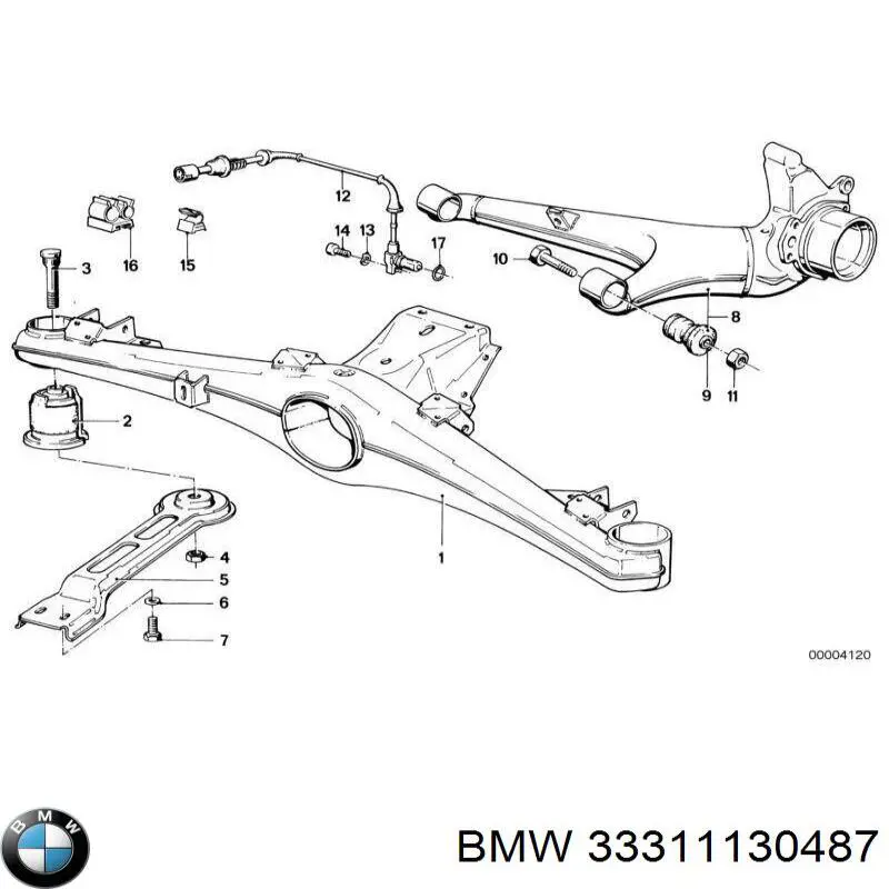 Do koszyka 33311130487 BMW Silentblock tylnej belki