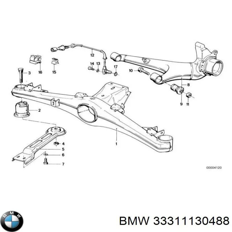 Do koszyka 33311130488 BMW Silentblock tylnej belki