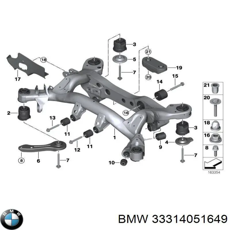 Korpus osi tylnej BMW 33314051649 cena, od 488,64 USD