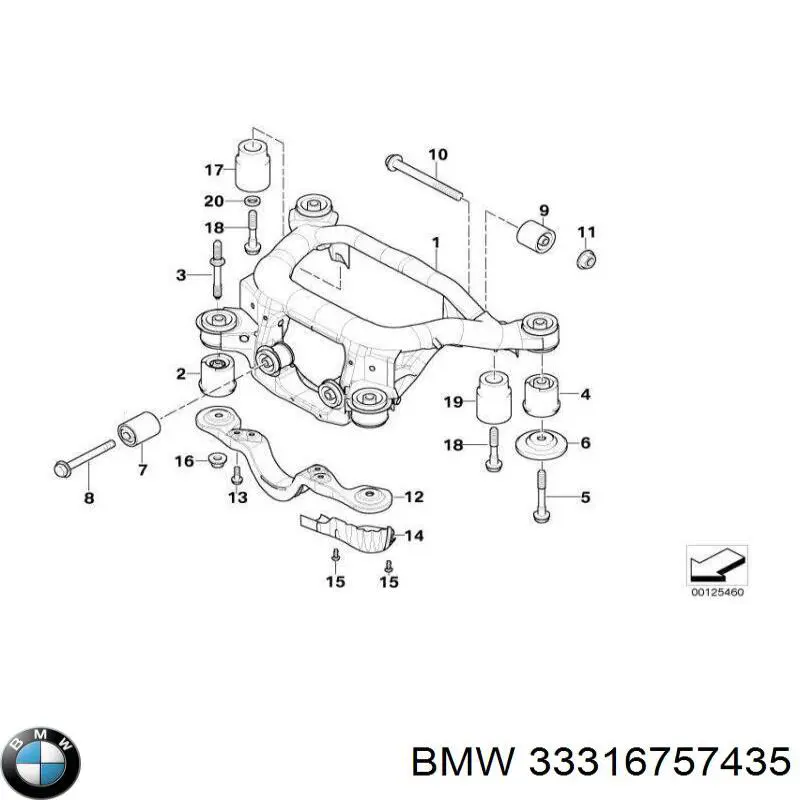 Korpus osi tylnej BMW 33316757435 cena, od 54,30 USD