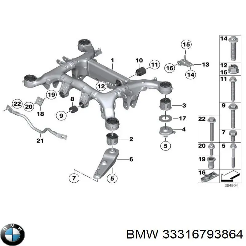 Silentblock tylnej belki BMW 33316793864 cena, od 43,37 USD