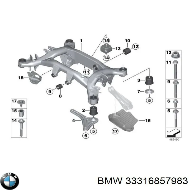 Korpus osi tylnej BMW 33316857983 cena, od 531,20 USD