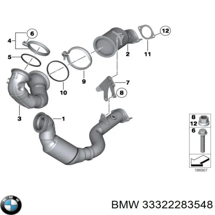 Wahacz  zawieszenia tylnego górny prawy BMW 33322283548 cena, od 70,32 USD