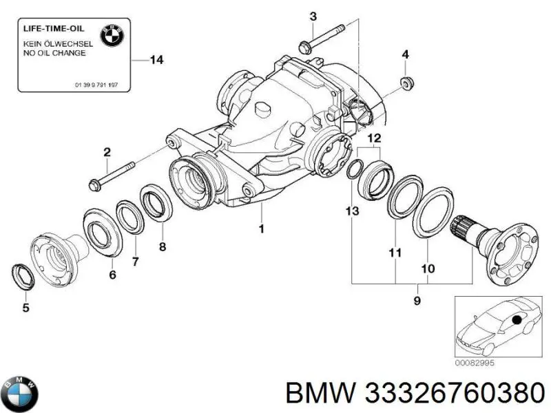 Nakrętka zabezpieczająca cichy blok tylnego dolnego wahacza do BMW 3 (E92)