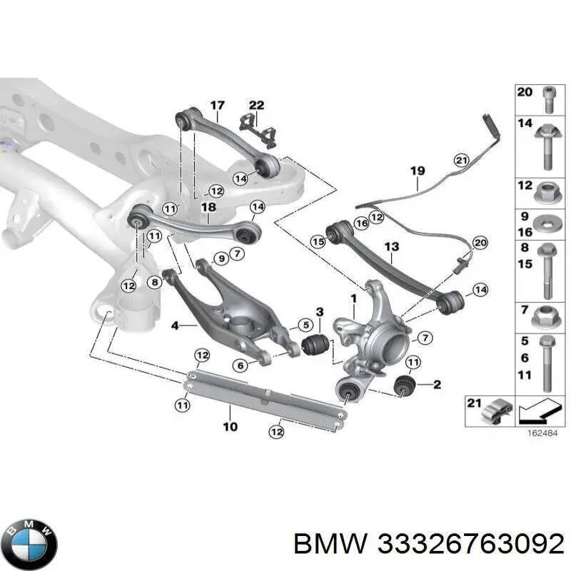33326763092 BMW Silentblock drążka poprzecznego (zawieszenia tylnego)