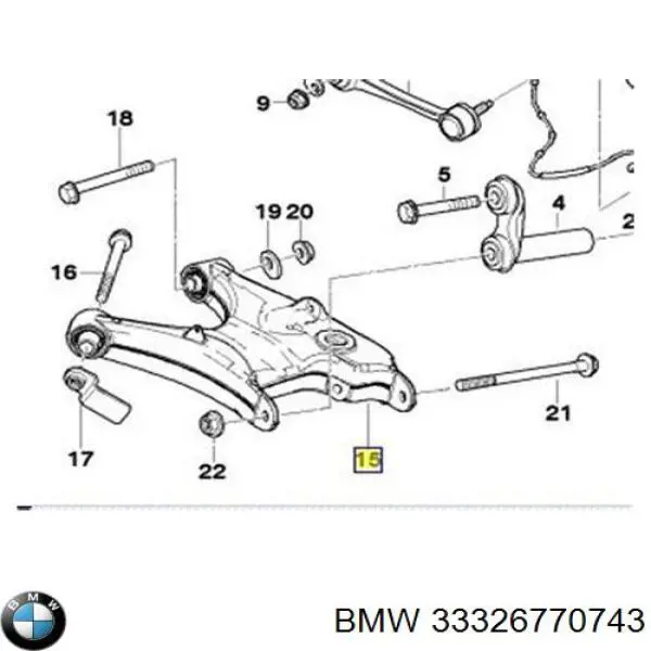 Wahacz zawieszenia tylnego dolny lewy BMW 33326770743 cena, od 96,01 USD