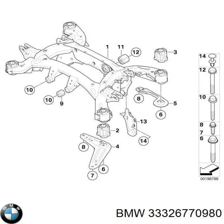 Poprzeczny drążek reakcyjny zawieszenia tylnego BMW 33326770980 cena, od 77,20 USD