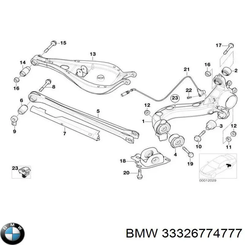 Do koszyka 33326774777 BMW Czop (zwortnica) tylny lewy