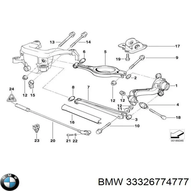 Czop (zwortnica) tylny lewy BMW 33326774777 cena, od 139,02 USD