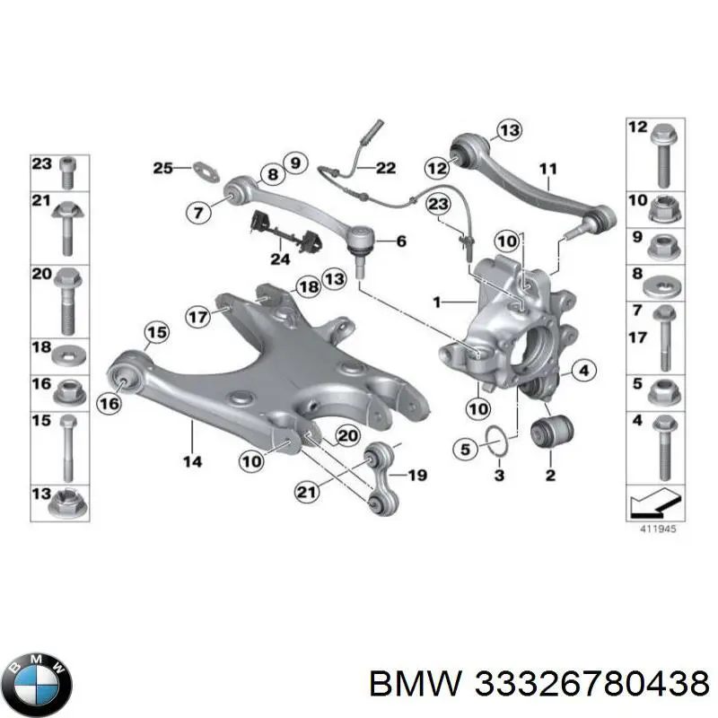 Do koszyka 33326780438 BMW Silentblock czopu tylnego